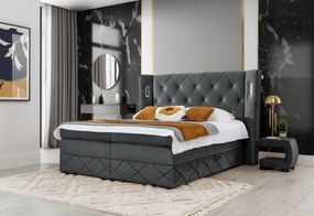 SONO kárpitozott boxspring ágy, 200x200, monolith 84