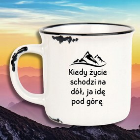 Bögre Fehér Retro Vicces Ajándék Amikor Az Élet Lemegy