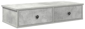 Falipolc fiókokkal betonszürke 80x31x17 cm műszaki fa
