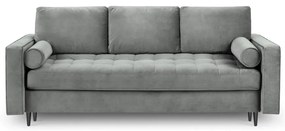 Santo világosszürke kinyitható bársonykanapé - Milo Casa