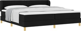 vidaXL Boxrugós ágy matracmal fejtámlával Fekete 200 x 200 cm szövet