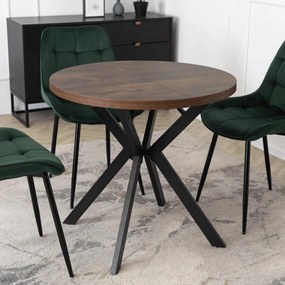 Bővíthető Étkezőasztal Rusztikus Tölgy/Fekete Színben. DORIAN 80-160 cm