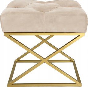 Kárpitozott fém loft puffpad, Bézs arany színben