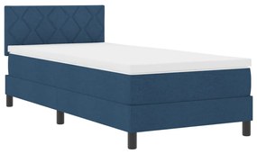 Boxspring Ágy Matraccal &amp; LED Kék 100x200 cm Szövet