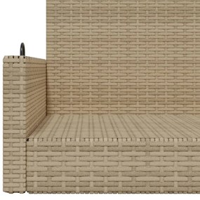 bézs polyrattan hintapad 119 x 56 x 48 cm