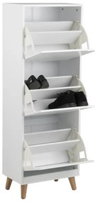 Fehér CARLY cipős szekrény 3 fiókkal