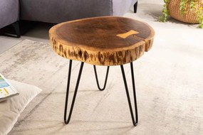 Design oldalsó asztal Island 40 cm barna akác