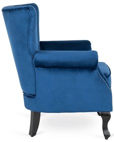 Sötétkék Bársony Chesterfield Fotel. MALLO