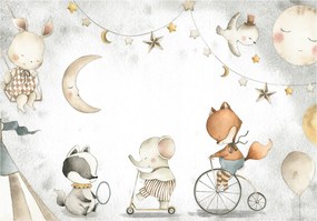 Vinil Fotótapéta Gyerekeknek Állatok Csillagok 254x184