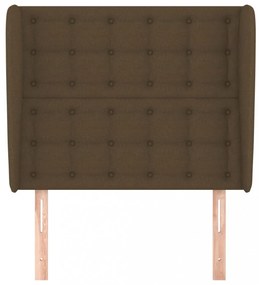 sötétbarna szövet fejtámla szárnyakkal 103 x 23 x 118/128 cm