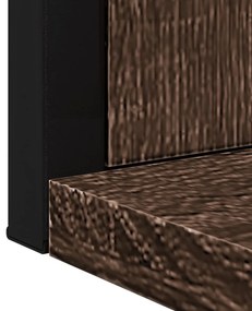 barna tölgy szerelt fa fürdőszobai tükör polccal 50x12x60 cm