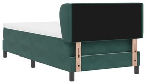 Boxspring Ágy Matrac Sötét Zöld 90x200 cm Bársony