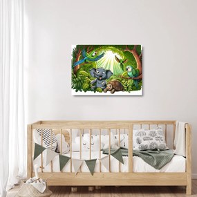 Üveg kép - Vidám állatkák (70x50 cm)