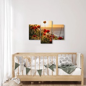 Naplemente és a pipacsok képe (90x60 cm)