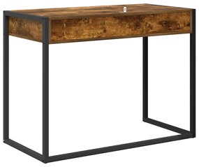 vidaXL Asztal tárolóval Füstös tölgy 100 x 50 x 75 cm Faanyag