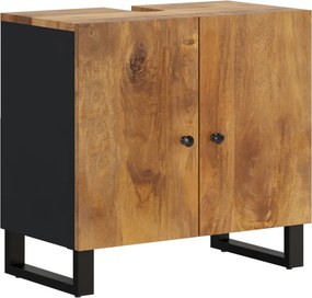 vidaXL tömör mangó- és szerelt fa mosdószekrény 62 x 33 x 58 cm