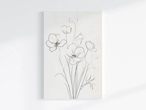 Poszter Grafika Line Art Rajz Vázlat Pipacs Virágok 40x60