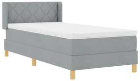 Boxspring Ágy Matrac Fekete Szürke Színben, 100 x 200 cm Szövet