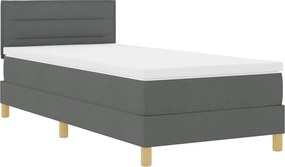 vidaXL LED Box Spring Ágy matracmal Sötétszürke 80 x 200 cm szövet