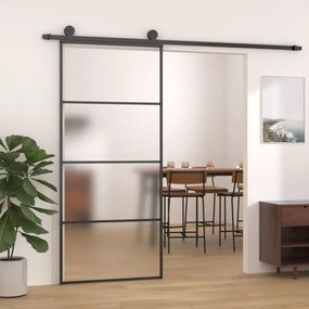 fekete matt ESG üveg és alumínium tolóajtó 90x205 cm
