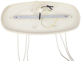 Japandi függőlámpa bézs színben, szövetbúrákkal, 6-os - Yente