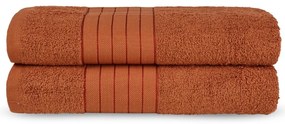 Téglavörös frottír pamut fürdőlepedő szett 2 db-os 70x140 cm – Good Morning