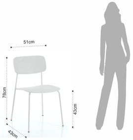 Fehér étkezőszék szett 2 db-os Primary - Tomasucci