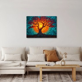 Kép - Az élet fája és a nap mozaikban (70x50 cm)