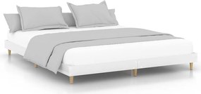 vidaXL magasfényű fehér szerelt fa ágykeret 200 x 200 cm