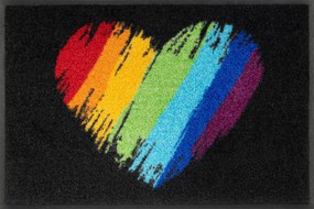 Pride Heart szivárvány szív lábtörlő - 40*60 cm (Választható méretek: 40*60 cm)