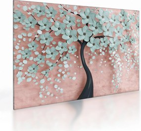 Kép - Pasztell kék virágok (üvegen) (70x50 cm)