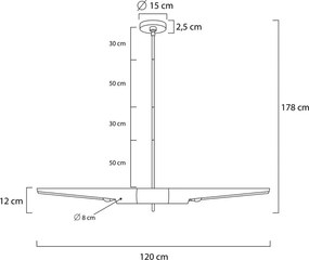King Home APOLLO MD21419-2M.BLACK.GD Függőlámpa 2x40W/E27 IP20