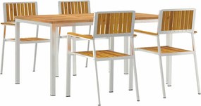 vidaXL Kültéri étkező szett 5 pcs Barna Tömör Akácfa