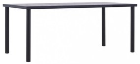 fekete és betonszürke MDF étkezőasztal 180 x 90 x 75 cm
