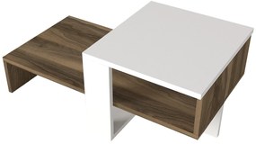 Dohányzóasztal Chain - White, Walnut