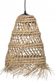 Függőlámpa Fém Fonott Szalma Lámpabúra Boho Mennyezeti Lámpa