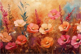 Kép - Virágos rét, festmény (90x60 cm)