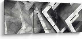 Absztrakt kép kocka (órával) (90x30 cm)