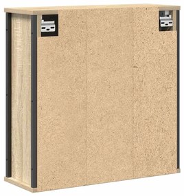 tölgy színű fürdőszoba fali szekrény tükörrel 50x21x60 cm