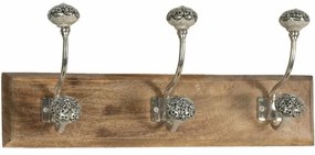 Fa fali fogas három dupla akasztóval mintás kerámia gombokkal