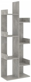 betonszürke szerelt fa könyvszekrény 48 x 25,5 x 140 cm
