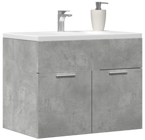 Betonszürke szerelt fa mosdószekrény 60 x 38,5 x 46 cm