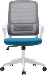 Irodai szék, szürke/petróleumzöld/fehér, SALOMO TYP 1