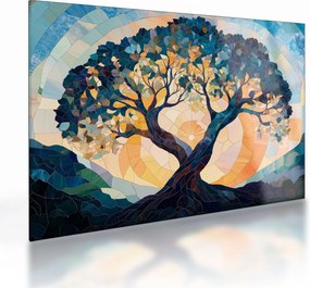 Üveg kép – Mozaik – nap és fa II. (70x50 cm)