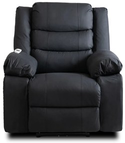 Elektromosan Vezérelhető Masszázsfunkciós Relaxfotel Fekete Színben. JASPER