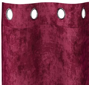 bársonyfuggonyok 2 db Szemfüggönnyel Burgundi vörös 225x140 cm