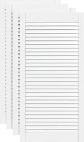 vidaXL 4 db fehér tömör fenyőfa lamellás szekrényajtó 99,3 x 49,4 cm