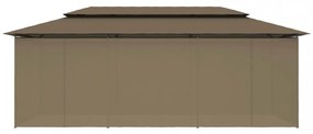 vidaXL tópszínű pavilon függönyökkel 600 x 298 x 270 cm 180 g/m²