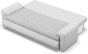 Tokio kanapéágy, fonott + műbőr, szürke - fehér