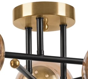 Felületre szerelhető csillár  MALENA 3xE14/5W/230V arany/fekete/füstös bézs